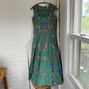 Monsoon Lorraine Embroidered Midi Dress